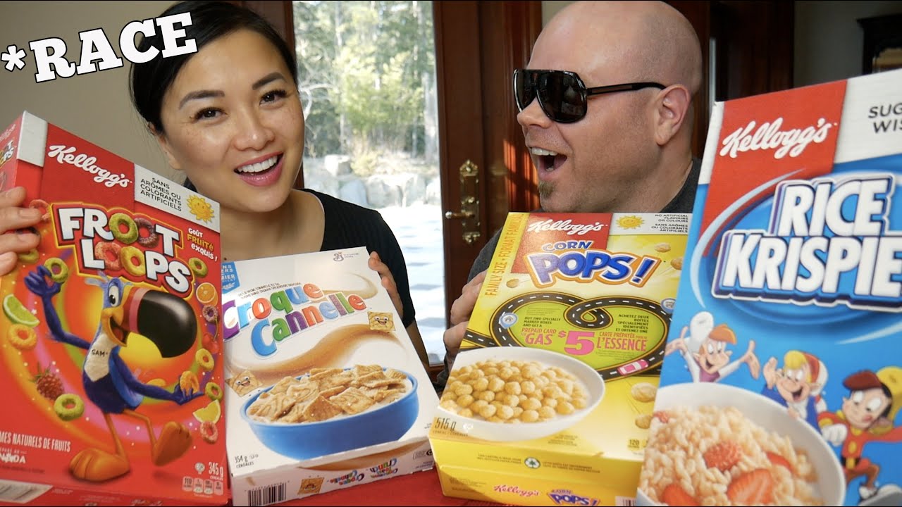 GIANT BOWL CEREAL *RACE (FRUIT LOOPS + RICE KRISPIES + CORN POPS + CINNAMON TOAST CRUNCH) | SASVlogs