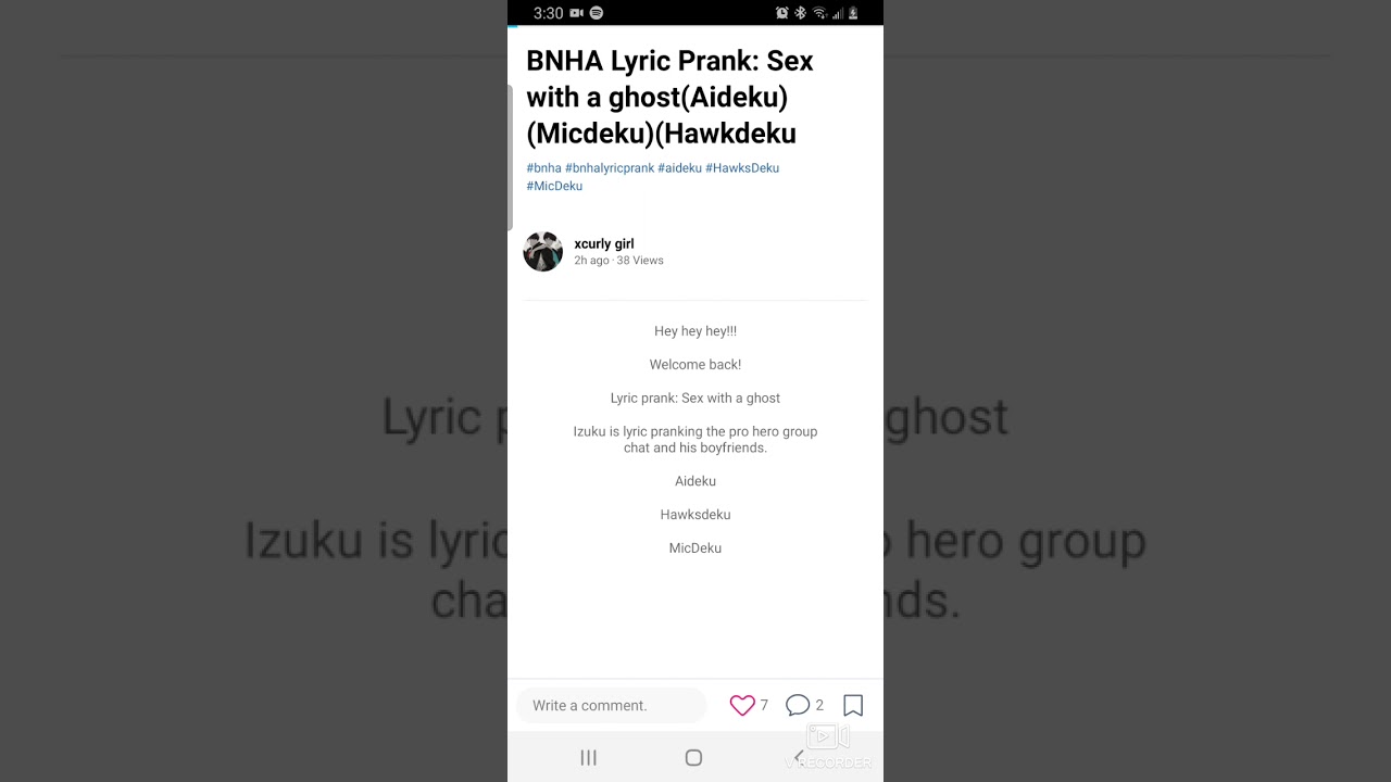 BNHA Lyric Prank: Sex with a ghost (HawksDeku) (AiDeku) (MicDeku)