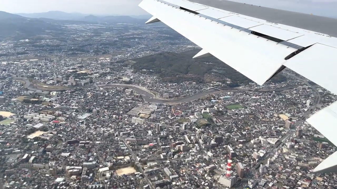 熊本空港への着陸（2022年3月22日 JAL631便）