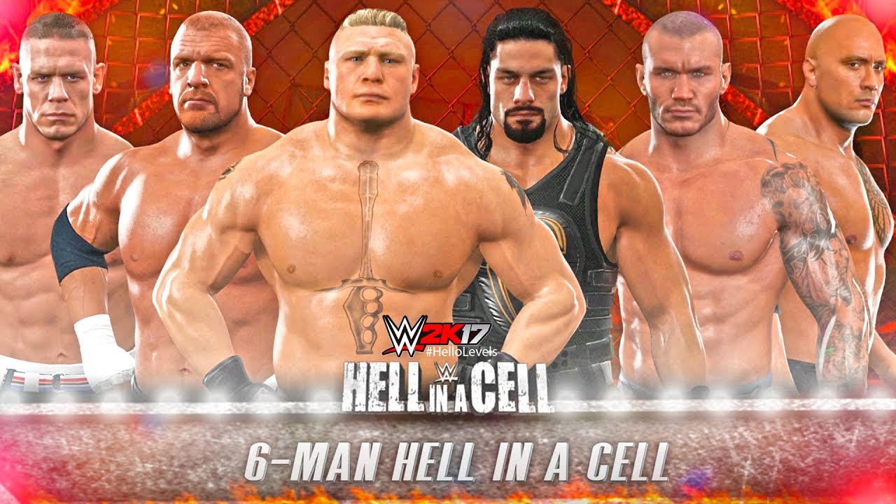 WWE 2K17 6 Man HELL IN A CELL Match | PS4 Gameplay Match