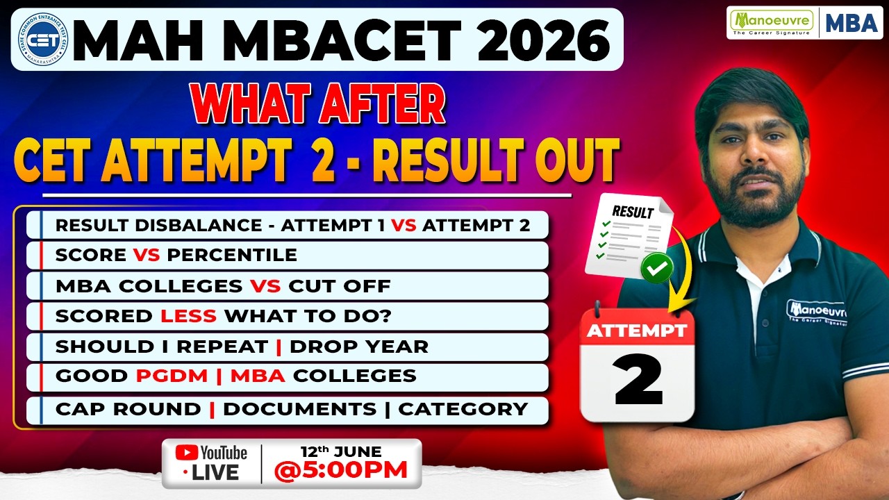 🎯 MAH MBA CET 2026 Result Out! What Next? Attempt 1 vs Attempt 2, Cut Off, MBA Colleges & Admissions