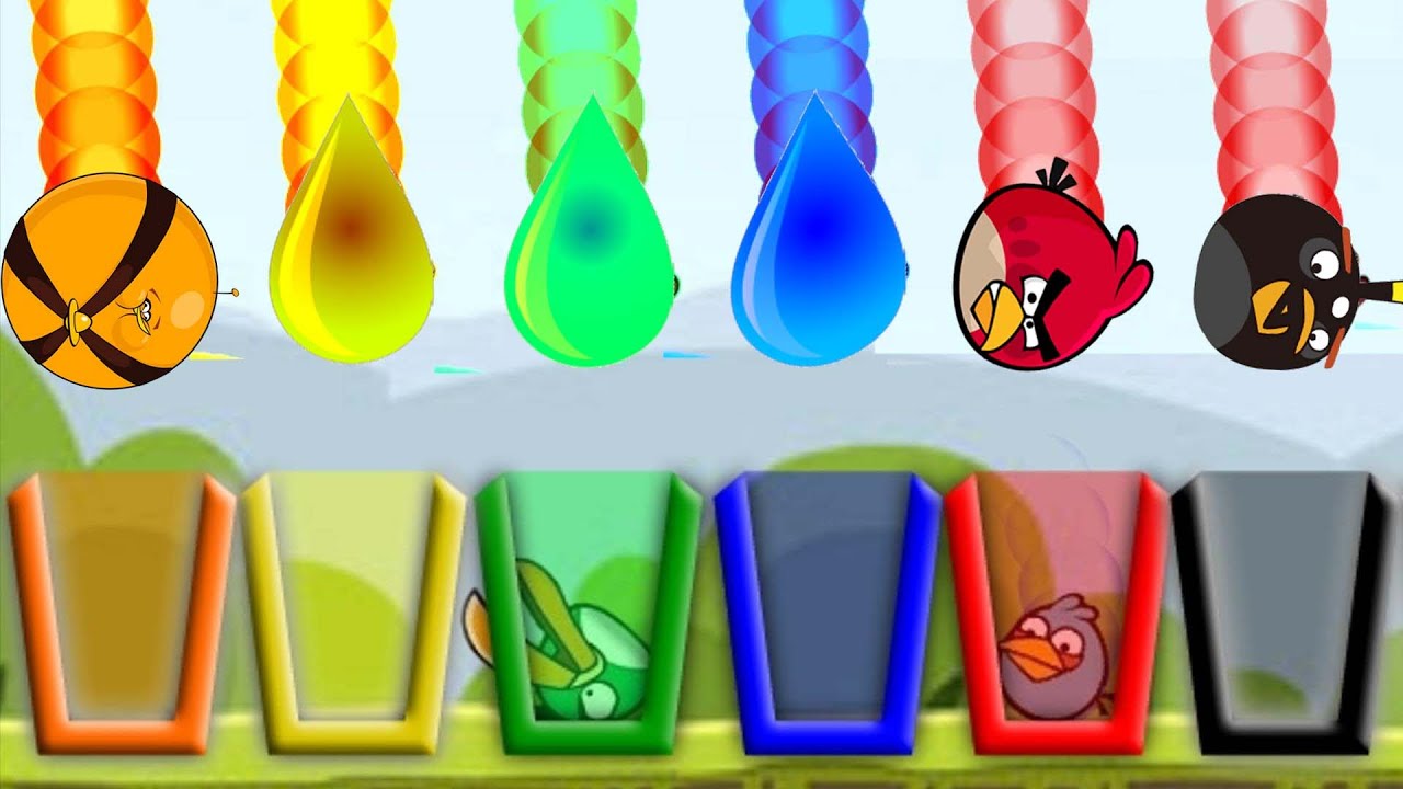 Angry Birds Drink Water 2 - TAKE RAINBOW WATER FOR ALL DIFFERENT COLOR BIRDS!