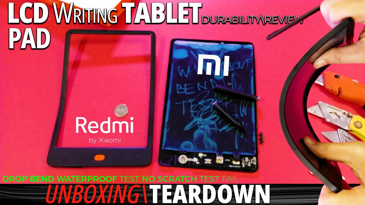 Mi\Redmi LCD Writing Tablet\Pad Durability - Teardown|Drop|No-Scratch|Waterproof|Bend Test