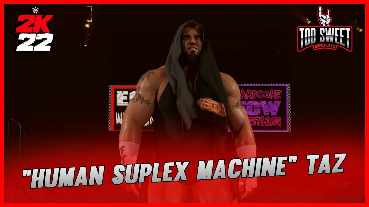 WWE 2K22 Taz Entrance, Signatures, Finishers, & Victory Motion | Too Sweet Gameplays
