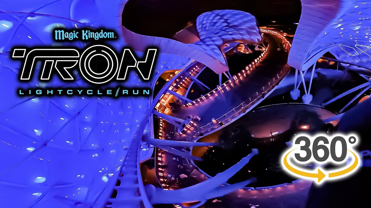 VR 360 TRON Lightcycle Run during Hurricane Helene POV with Queue Walt Disney World 2024 09 26