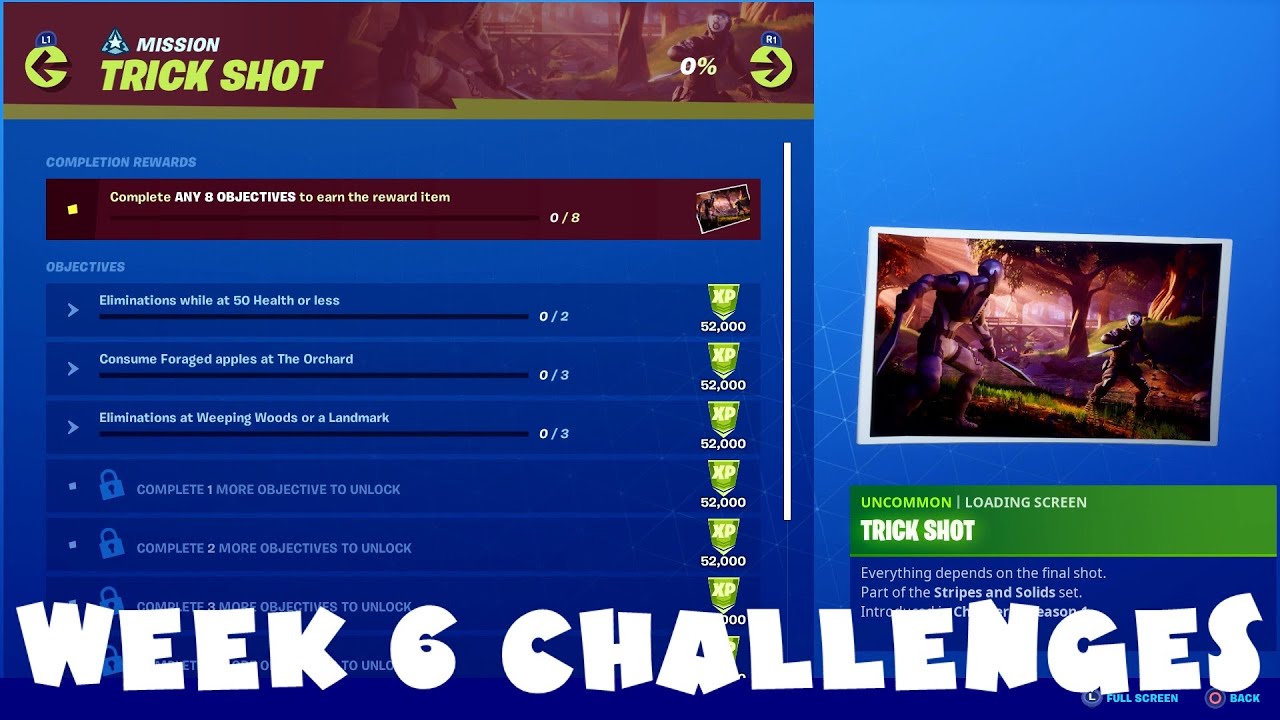 (Chapter 2) ALL Week 6 Season 1 Challenges Guide - Trick Shot - Fortnite Battle Royale