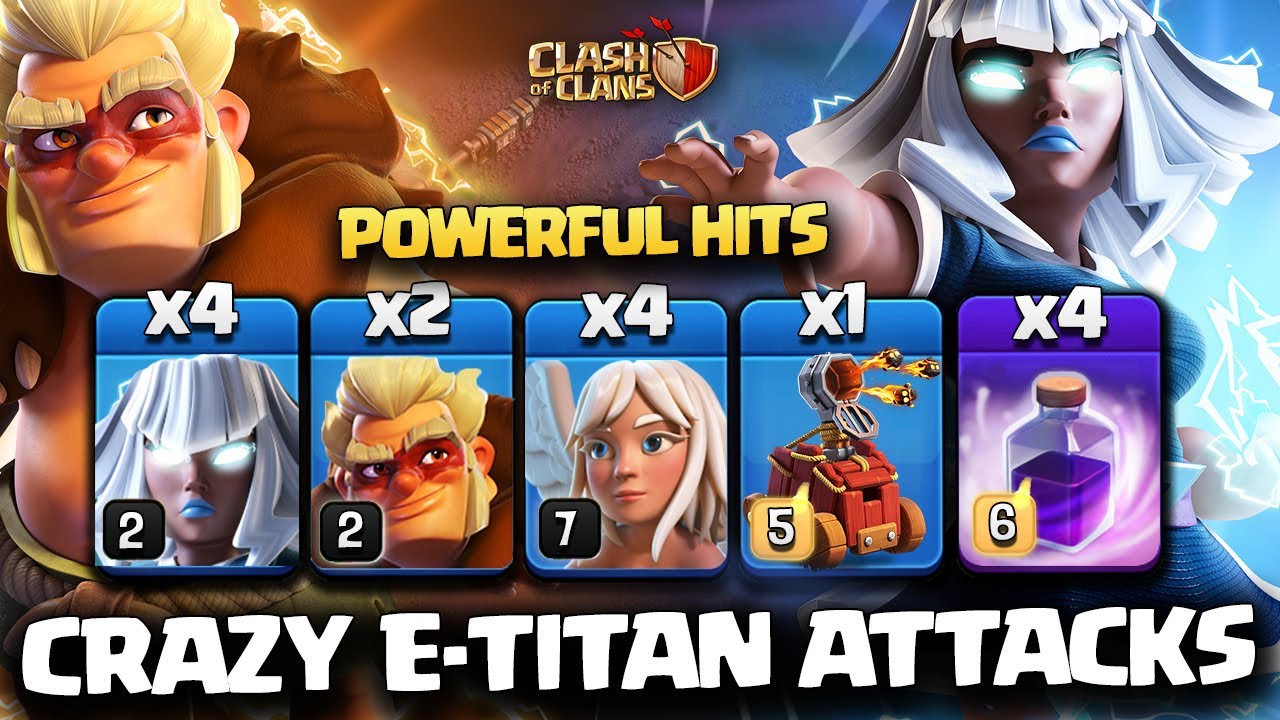 After Update! Th14 ELECTRO TITAN ATTACK Strategy 🔥 Th14 Dual Walk Electro Titan Attack coc