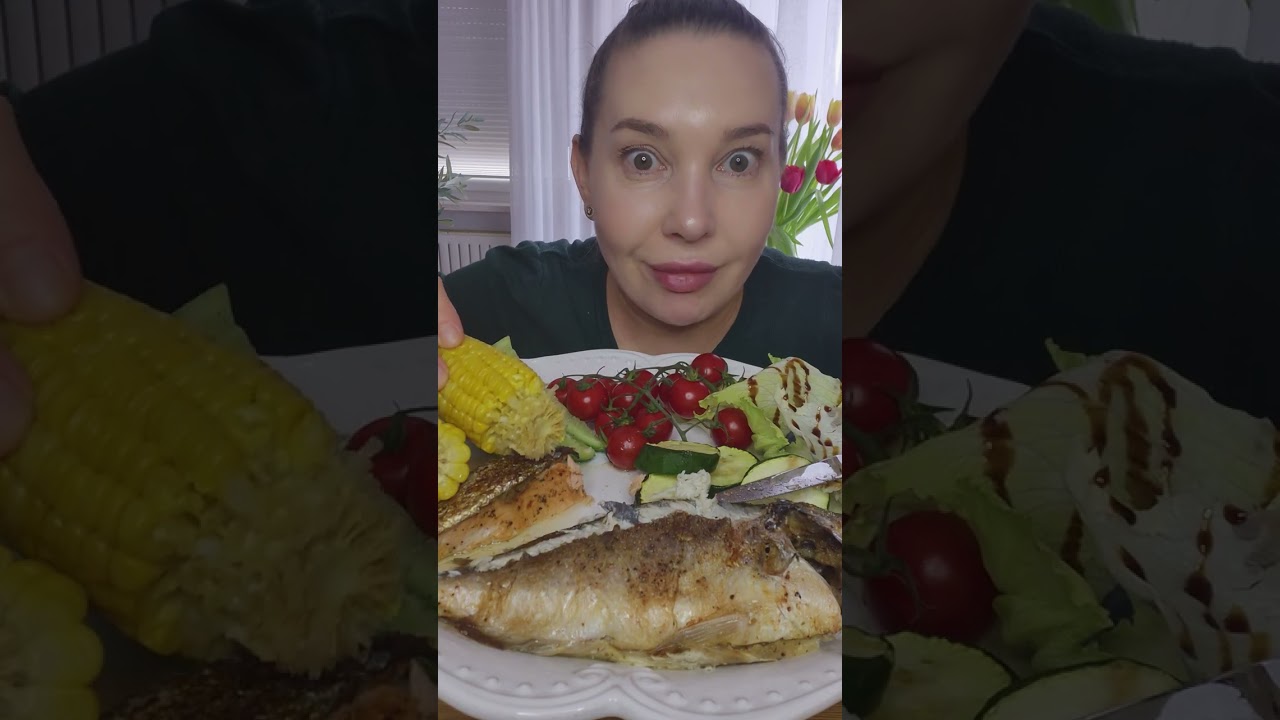 Мукбанг/Рыба/Овощи 