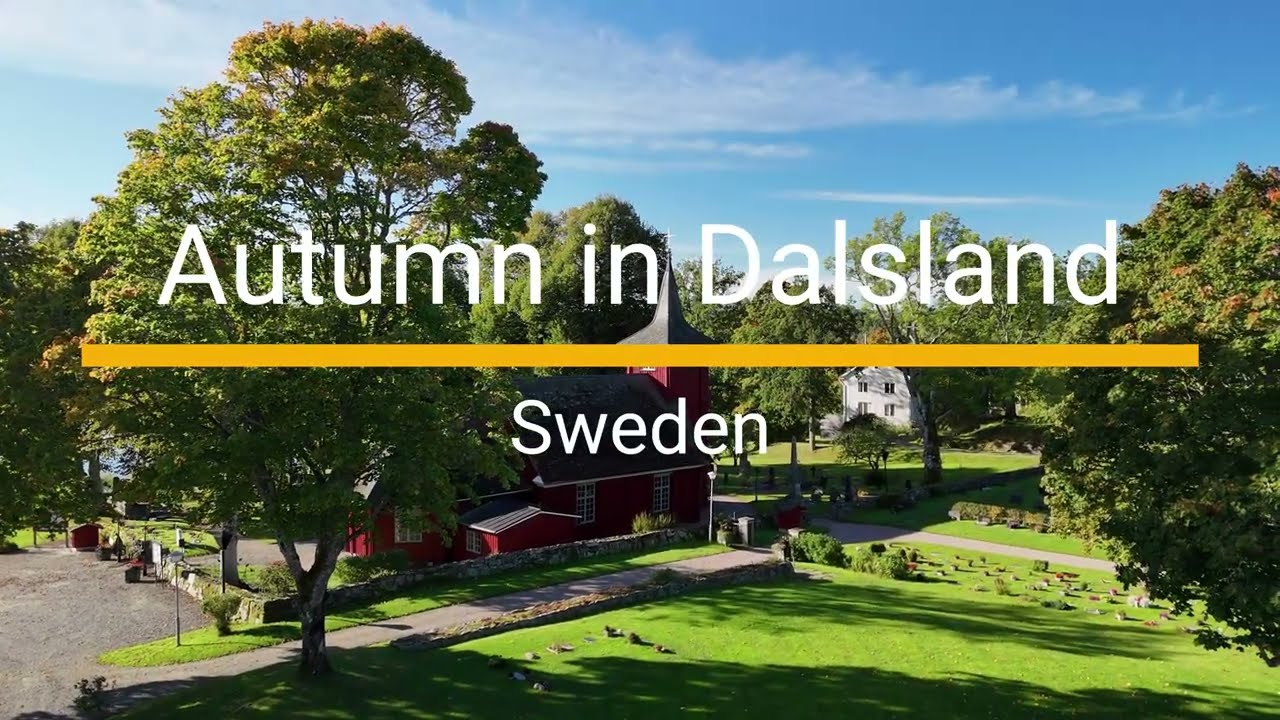 Autumn in Dalsland, Sweden. Droneflight
