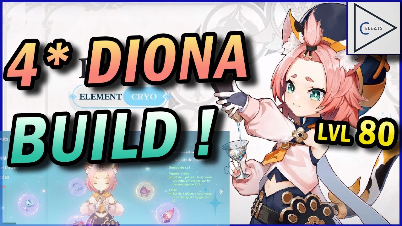 4* DIONA GUIDE COMPLET ! Meilleurs ARTEFACTS et ARMES ! Best support lvl 80 sur Genshin Impact