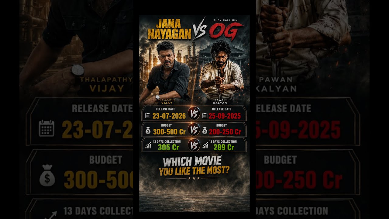 Jana Nayagan vs They Call Him OG | 13 Days Worldwide Box Office Collection | Vijay vs Pawan Kalyan