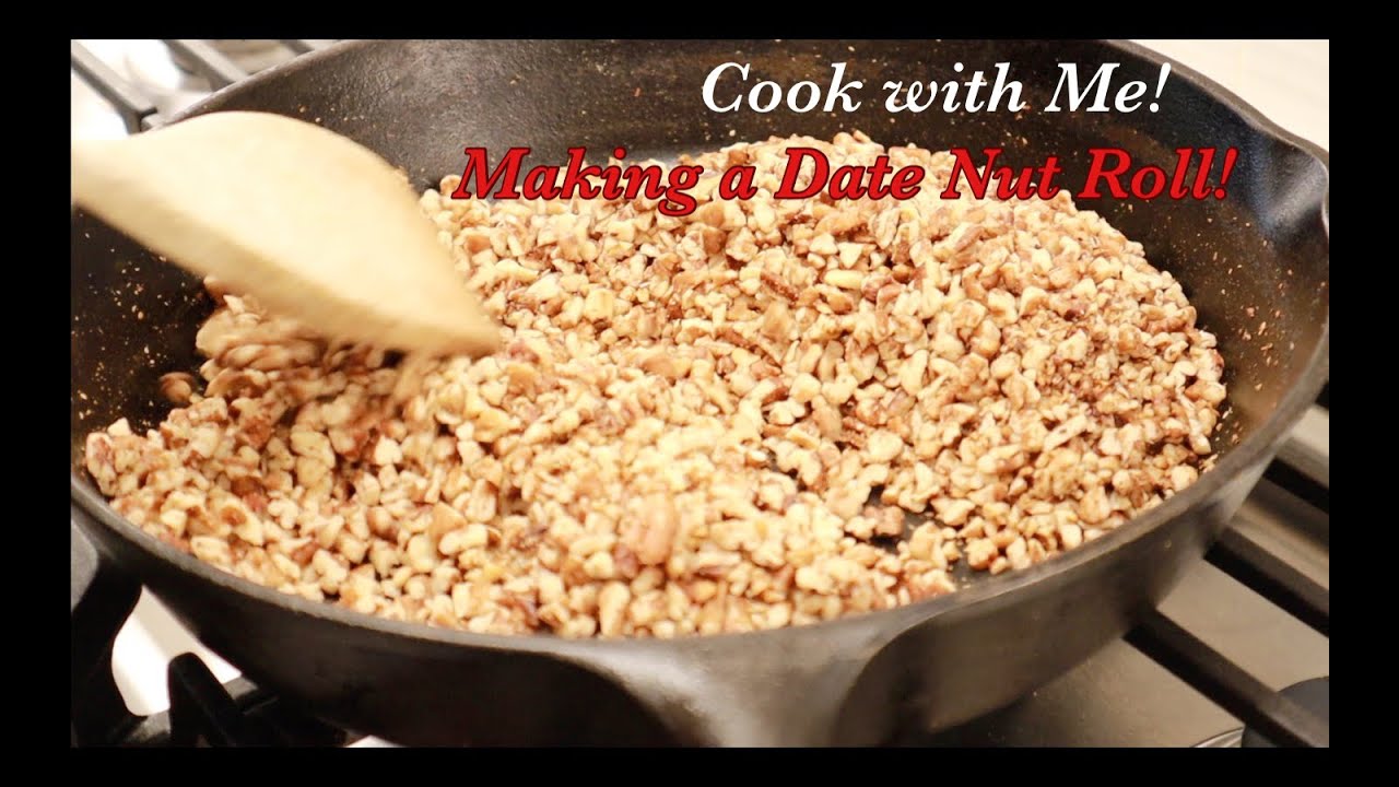 COOK WITH ME! EASY 3 INGREDIENT PECAN DATE NUT ROLL RECIPE!