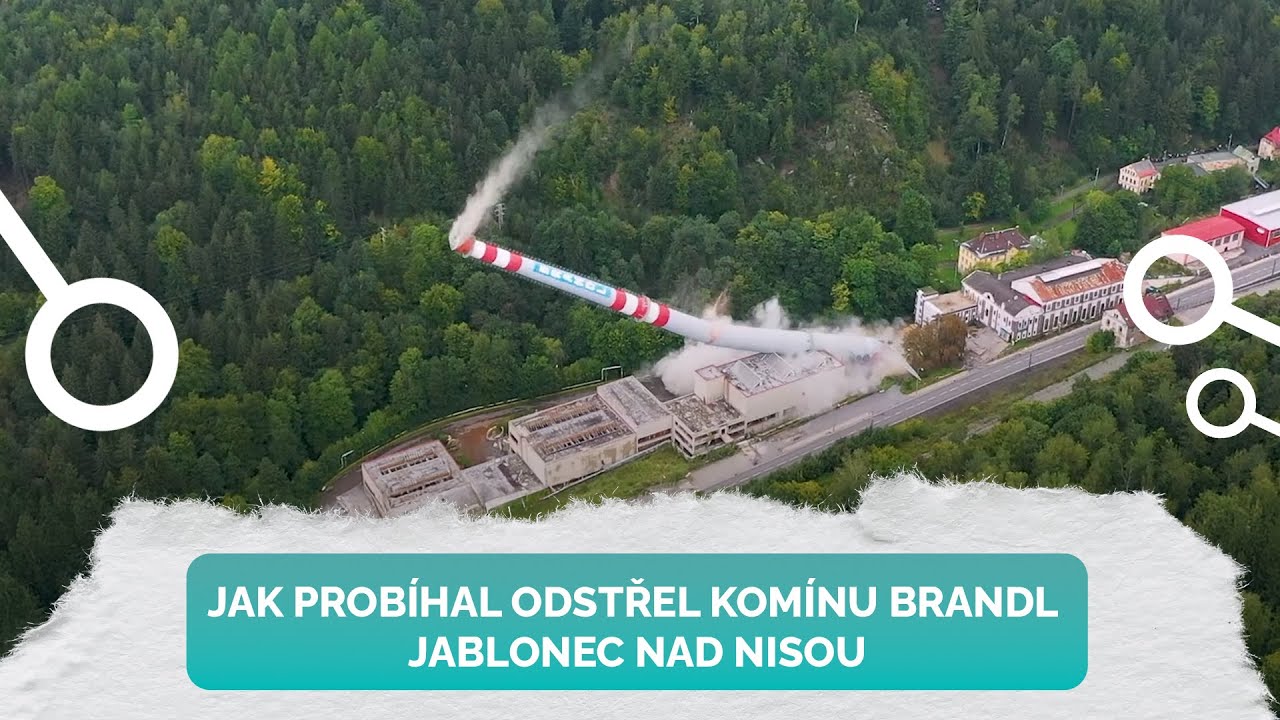 Jak probíhal odstřel komínu BRANDL - Jablonec nad Nisou