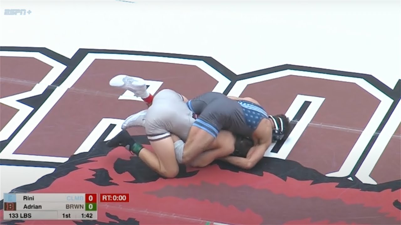 133lbs Hunter Adrian (Brown) vs Angelo Rini (Columbia)