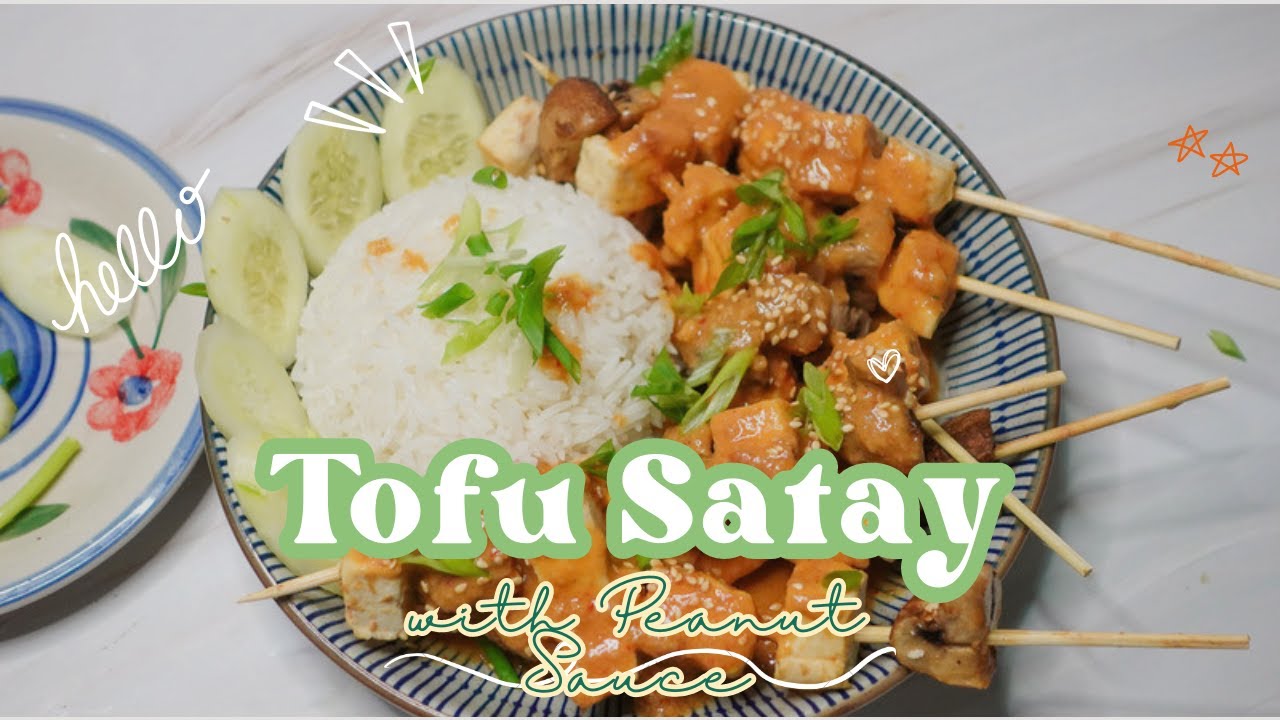 Thai Tofu Satay with Peanut Sauce  🍢 🥜