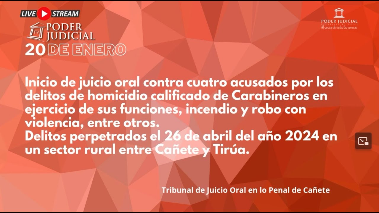 Inicio de juicio oral contra 4 acusados por delito de homicidio calificado de Carabineros