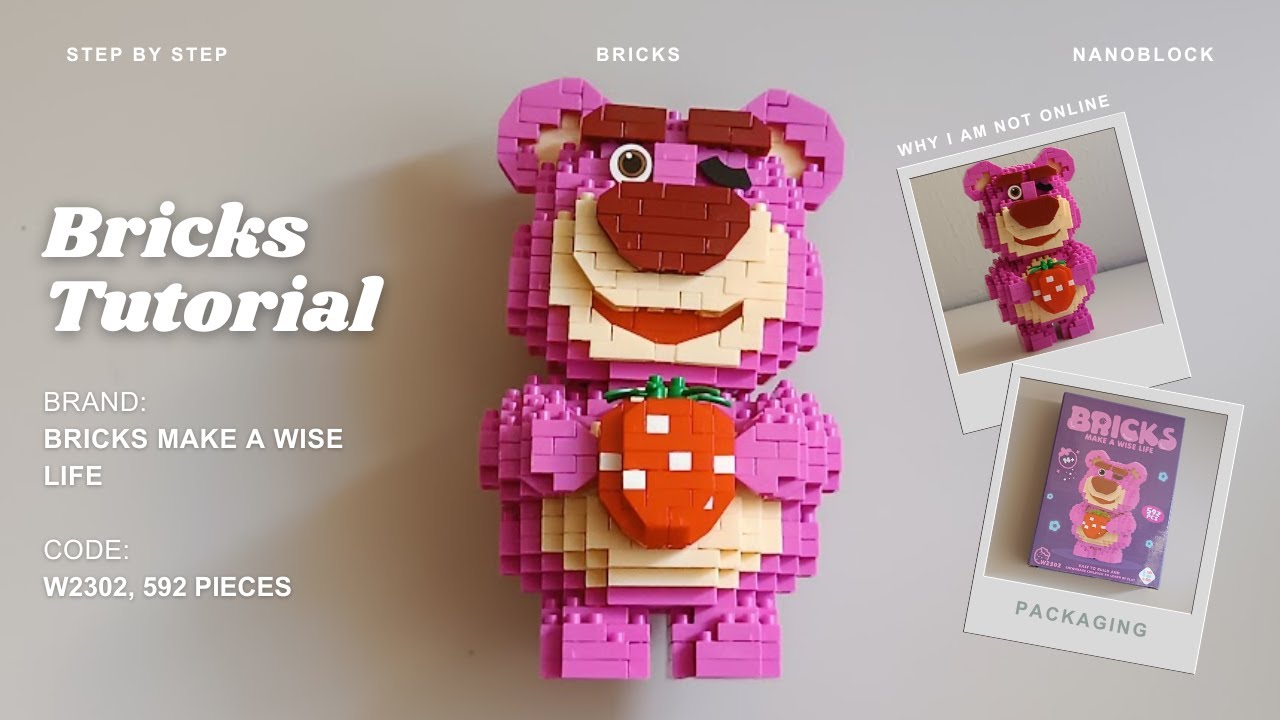 How to Build Lotso Huggin Bear holding Strawberry | Bricks Make a Wise Life w2302 (592 Pcs)