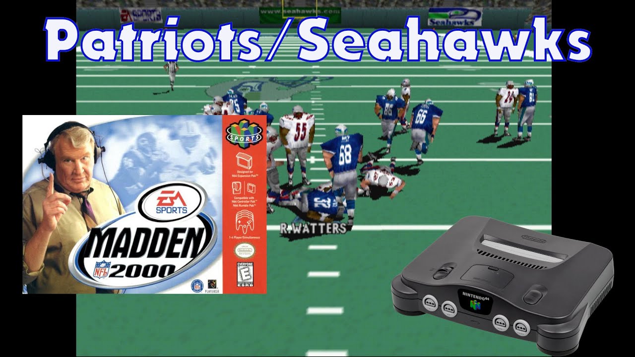 Patriots / Seahawks Sim - Madden NFL 2000 (1999) - Nintendo 64