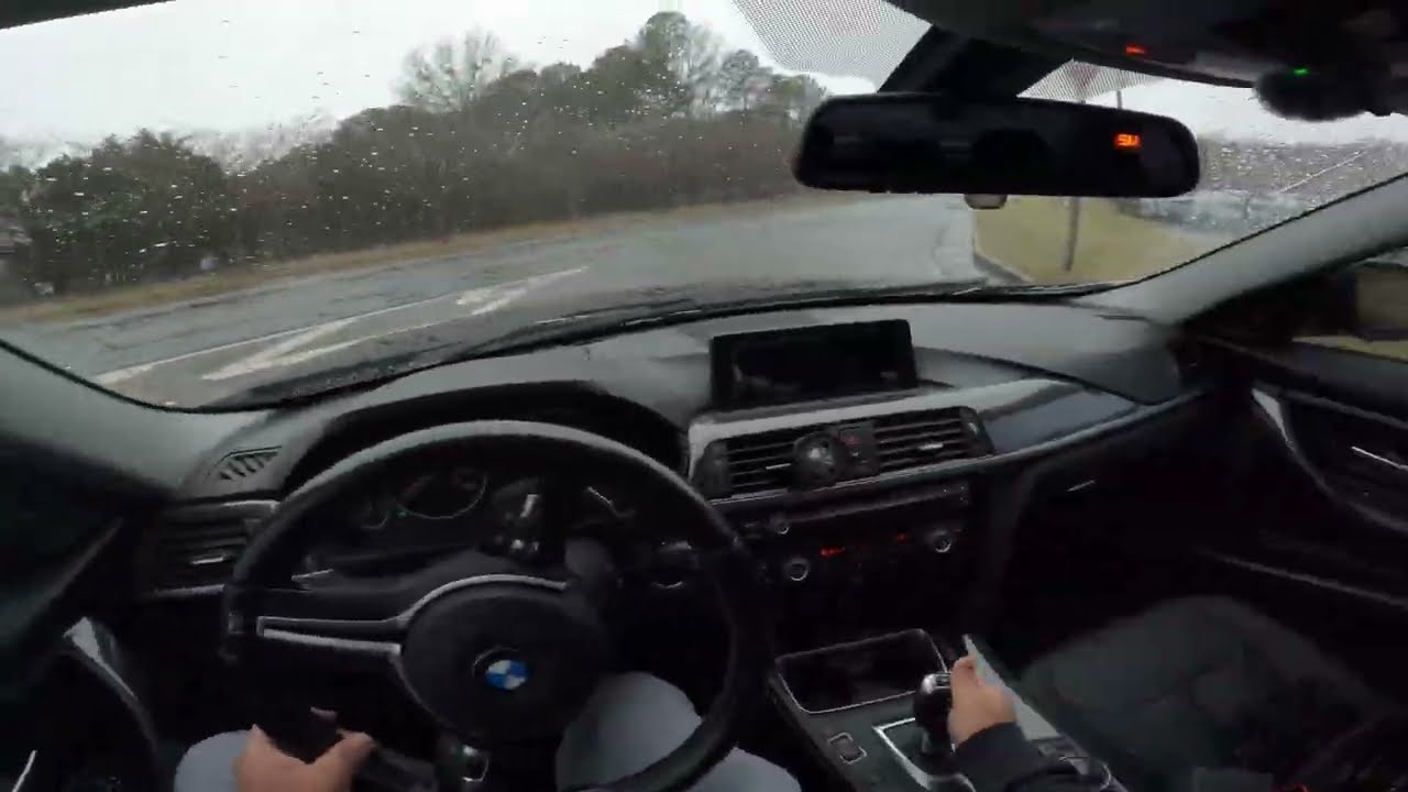BMW F30 328i rainy day drive *POV*