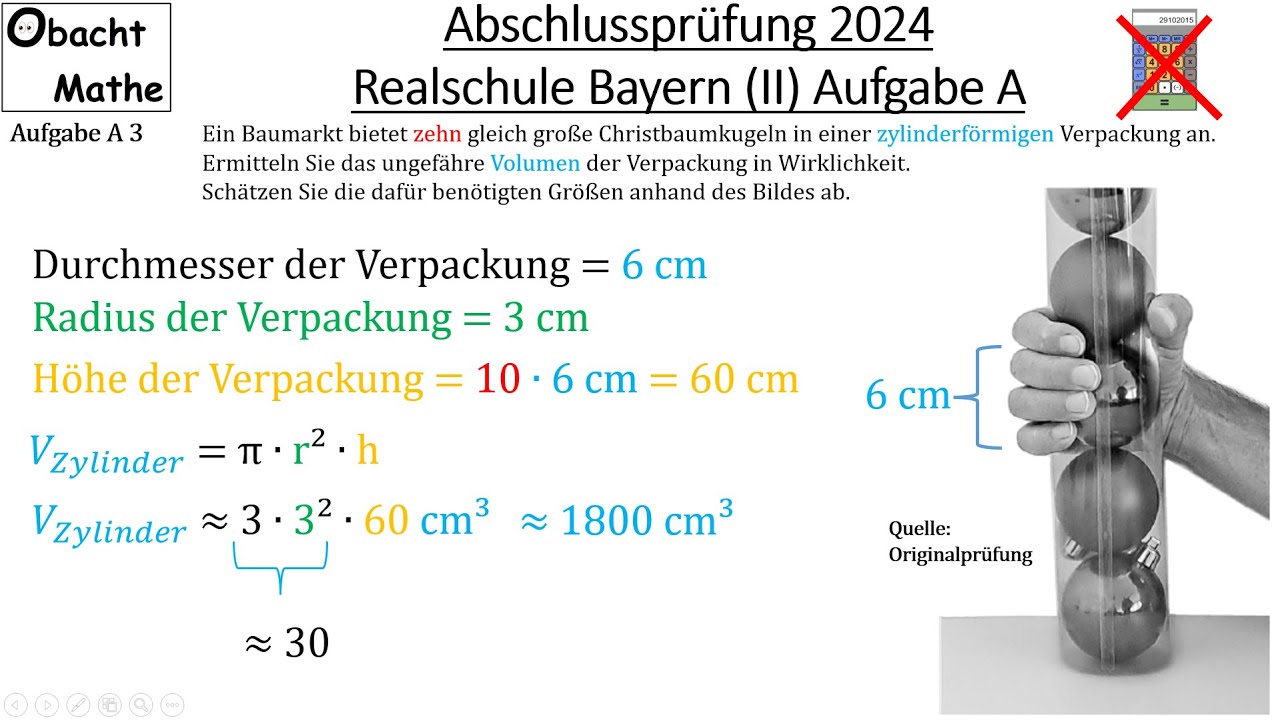 Abschlusspr&uuml;fung Mathe 2024 Realschule Bayern (Gruppe 2/3) | Aufgabe A vorgerechnet | #obachtmathe
