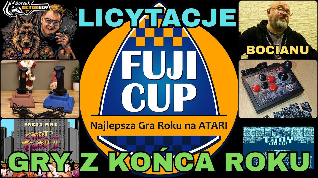 Borsuk Retro Gry TV: ATARI XL/XE -FUJICUP 2025 -Gry z Końca Roku +Licytacje (Joycart, Enjoy) Bocianu