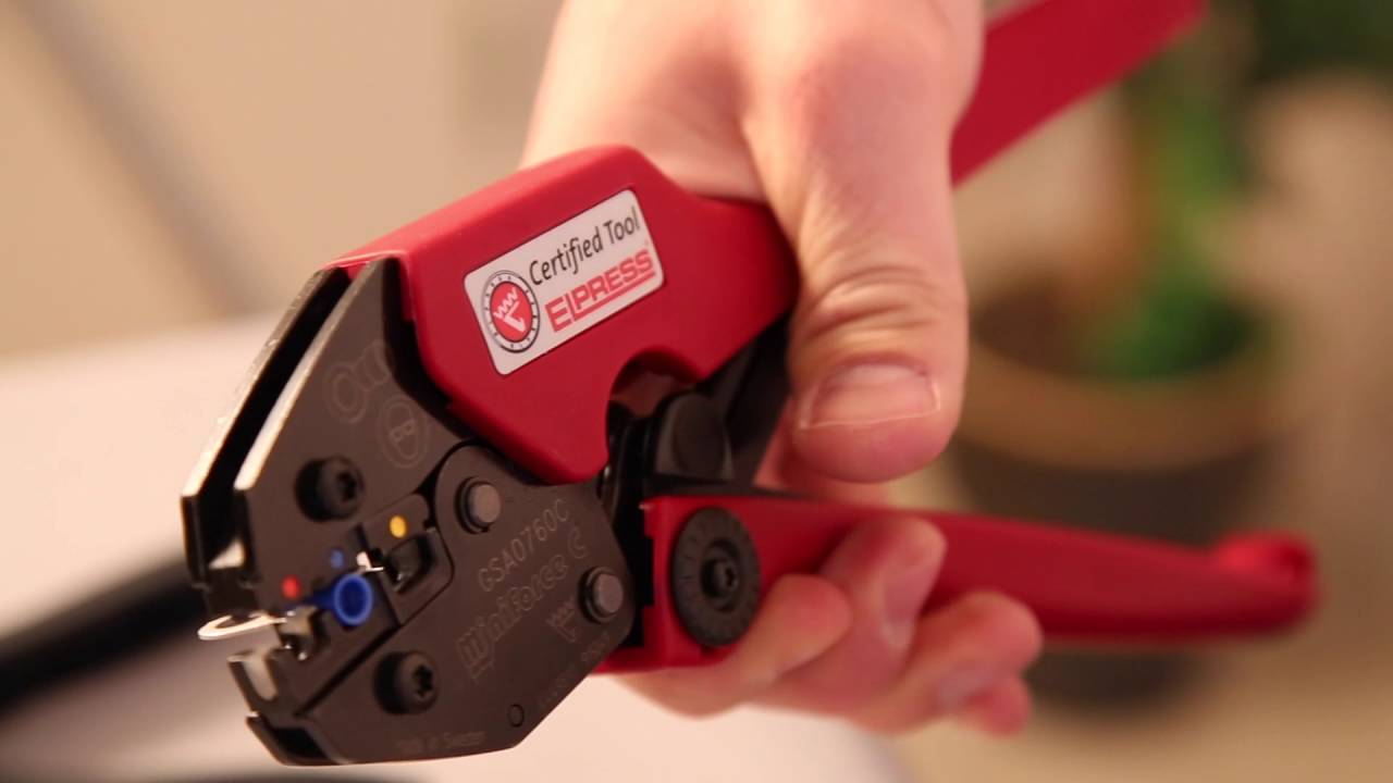 Elpress crimping of pre-insulated ring terminal with hand tool GSA0760C