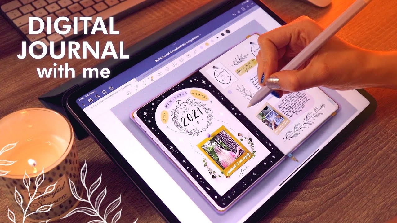 iPad digital journal with me / cozy and aesthetic ✨🕯✨ GoodNotes / Free Digital Stickers