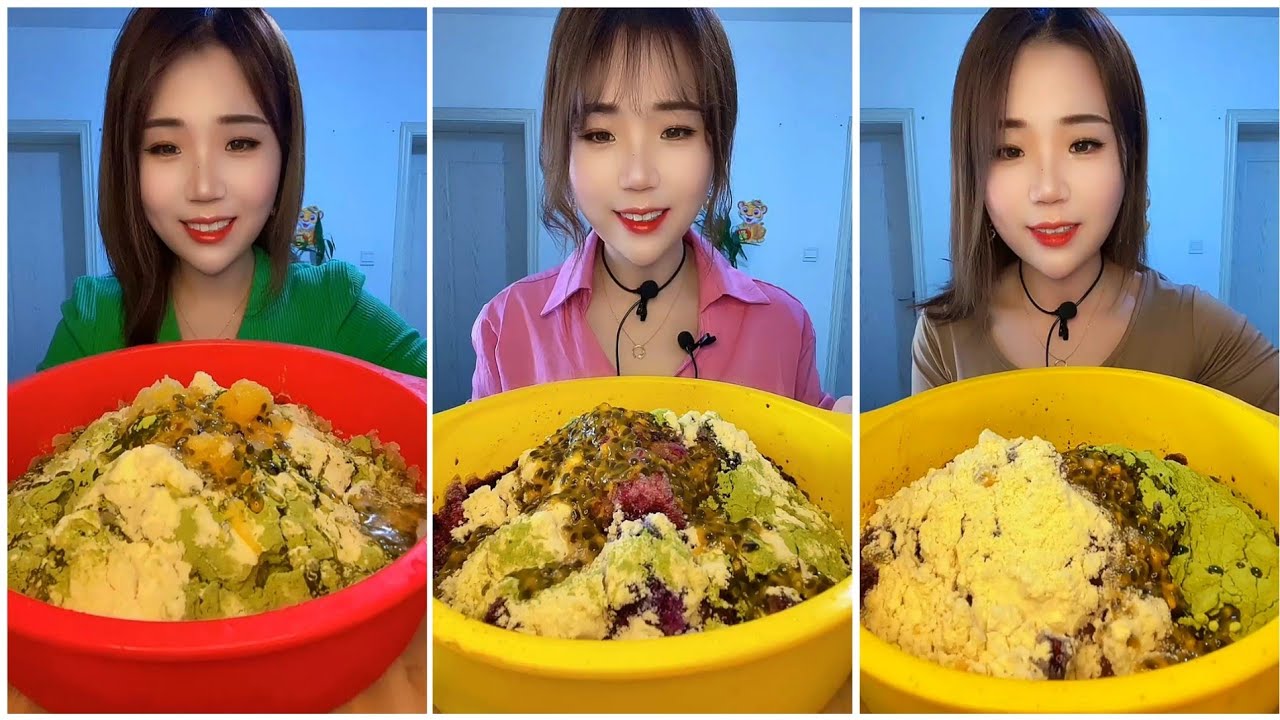 ASMR SOFT ICE EATING | ONLY YY | MATCHA & MILK POWDER with PASSION FRUIT | RELAX VIDEO