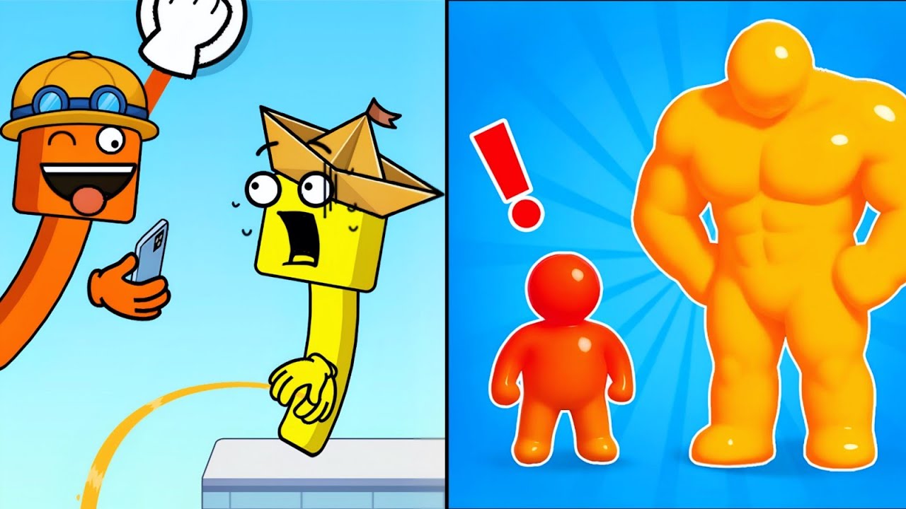 Square Punki против Tall Man Run - скоростное прохождение до максимального уровня.