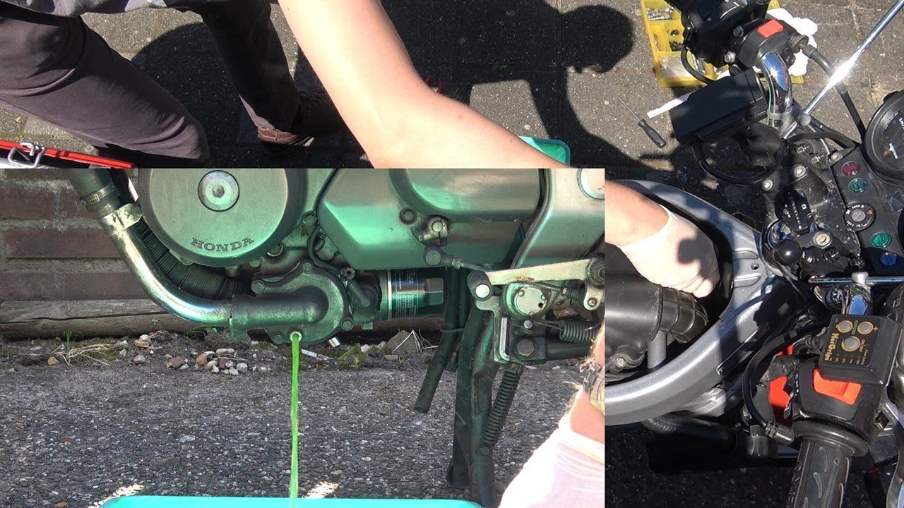 Koelvloeistof verversen + thermostaat  + 4 bougies + luchtfilter Honda NTV 650