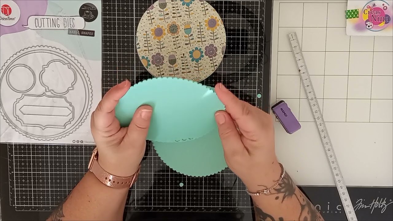 🌺 Tuto Création d'un album photo rond avec les Nouveaux dies ACTION - Scrapbooking DIY 🌺