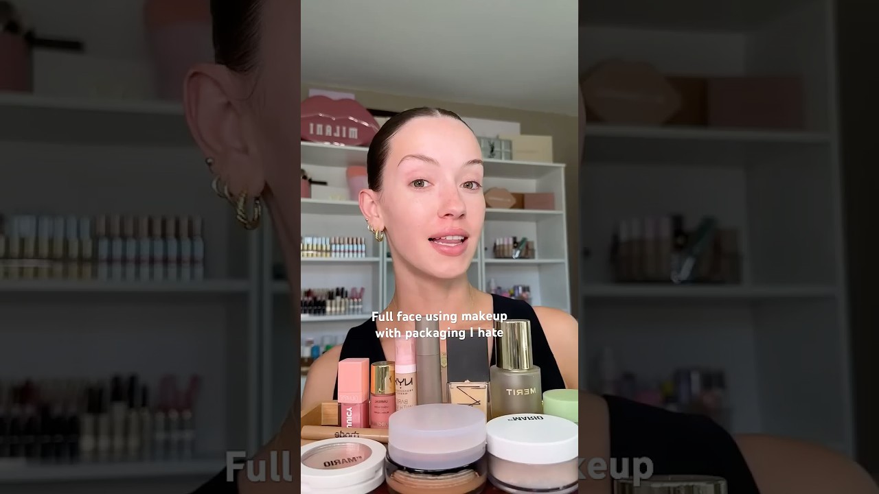 Full face using makeup with packaging I hate