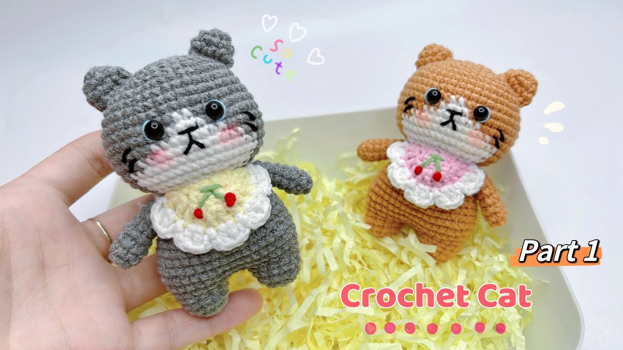 How To Crochet Cat 🐱| Step By Step Crochet Tutorial | Móc Bé Mèo Đeo Yếm