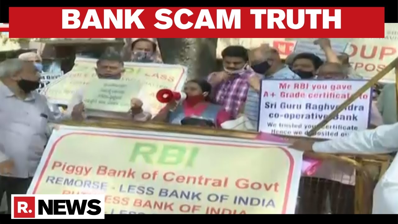 Guru Raghavendra Co-operative Bank & PMC Bank Depositors Stage Protest In Bengaluru