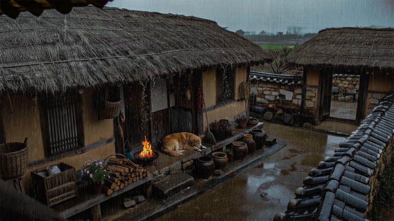 Sleep Soundly To Rain Sounds And Fire On The Veranda | A Restful Night Free From Insomnia And Stress
