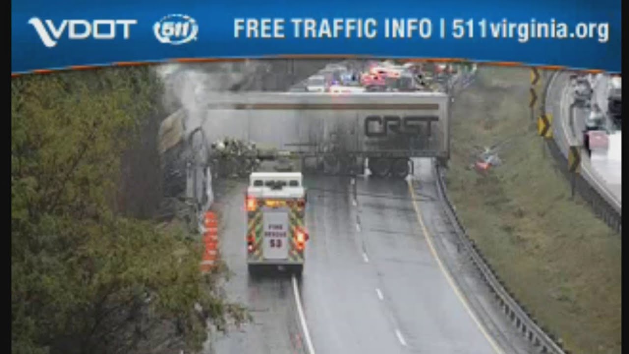 2 tractor-trailers catch fire