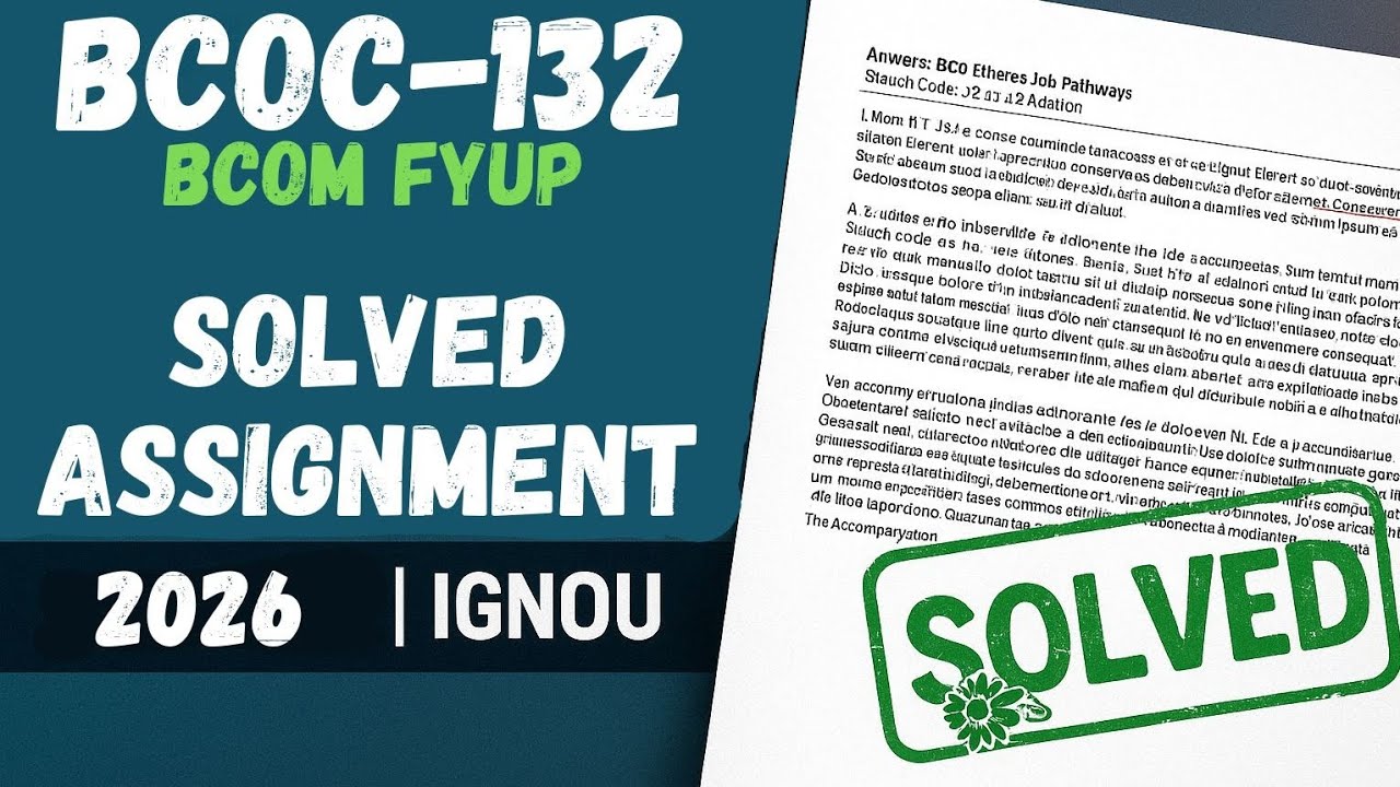 BCOC-132 solved assignment 2026 | BCOC-132 assignment 2026