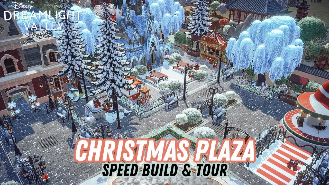 Christmas Festival Plaza Speed Build || Disney Dreamlight Valley Decor