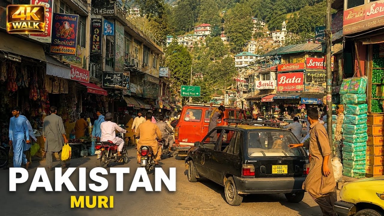 Murree Mall Road Walking Tour 4K 🇵🇰 | Beautiful Tourist Paradise in Pakistan | Natural Beauty