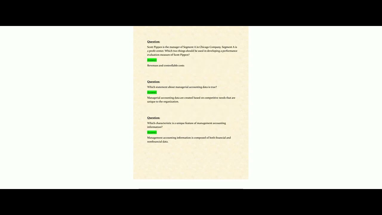 D196 D 196 Final Exam Latest Update 2025 2026 Principles of Financial and Managerial Accounting Ques