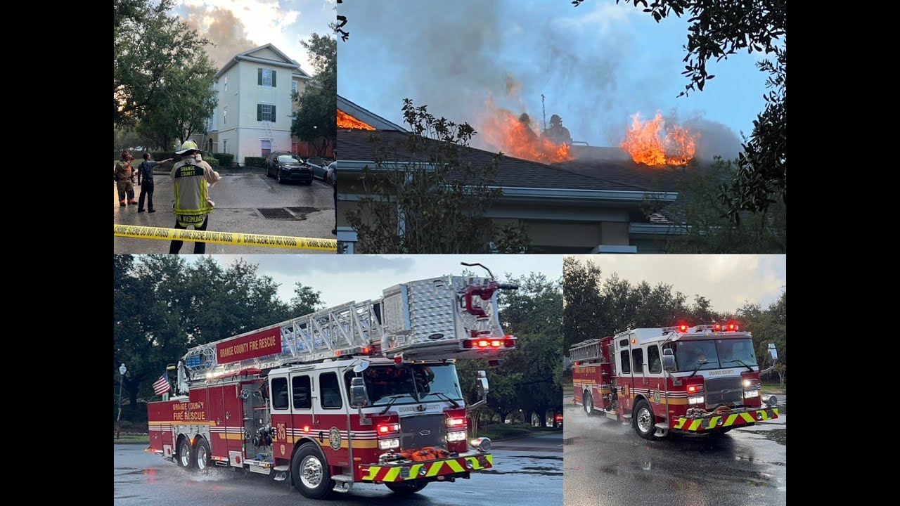 OCFRD and OCSO Massive Response to 2nd Alarm Working Apartment Fire - Full Response & Scene Footage