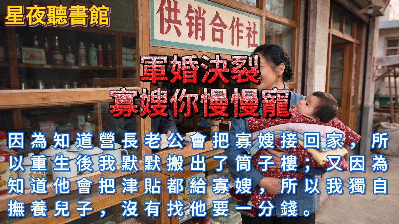 《軍婚決裂：寡嫂你慢慢寵》因為知道營長老公會把寡嫂接回家，所以重生後我默默搬出了筒子樓；又因為知道他會把津貼都給寡嫂，所以我獨自撫養兒子，沒有找他要一分錢。#爽文 #一口氣看完 #小說推文 #重生