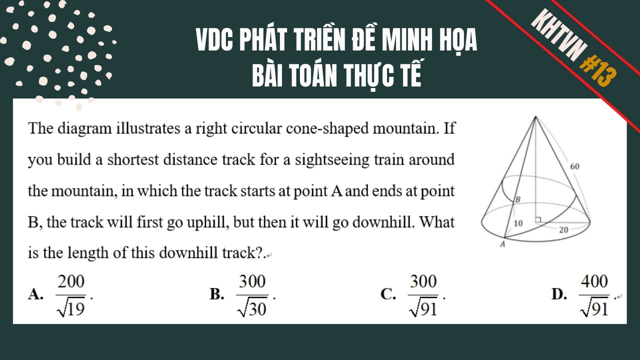 KHTVN13 VDC BÀI TOÁN THỰC THẾ PHÁT TRIỂN ĐỀ MINH HỌA