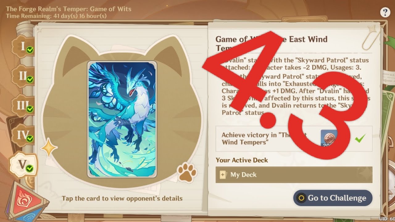 4.3 The Forge Realm's Temper: Game of Wits All Challenges+ Decks - Genshin Impact TCG