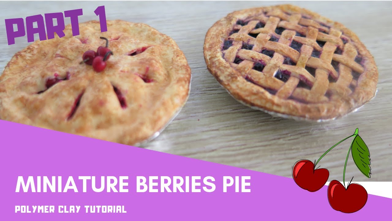 Miniature Berries Pie Polymer Clay Tutorial - Part 1 || KK Doll Village