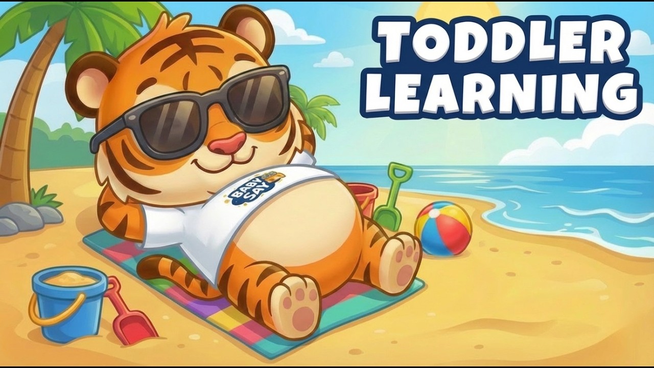 Baby Learning First Words | At The Beach | Learn to Talk For Babies #toddlers #firstwords