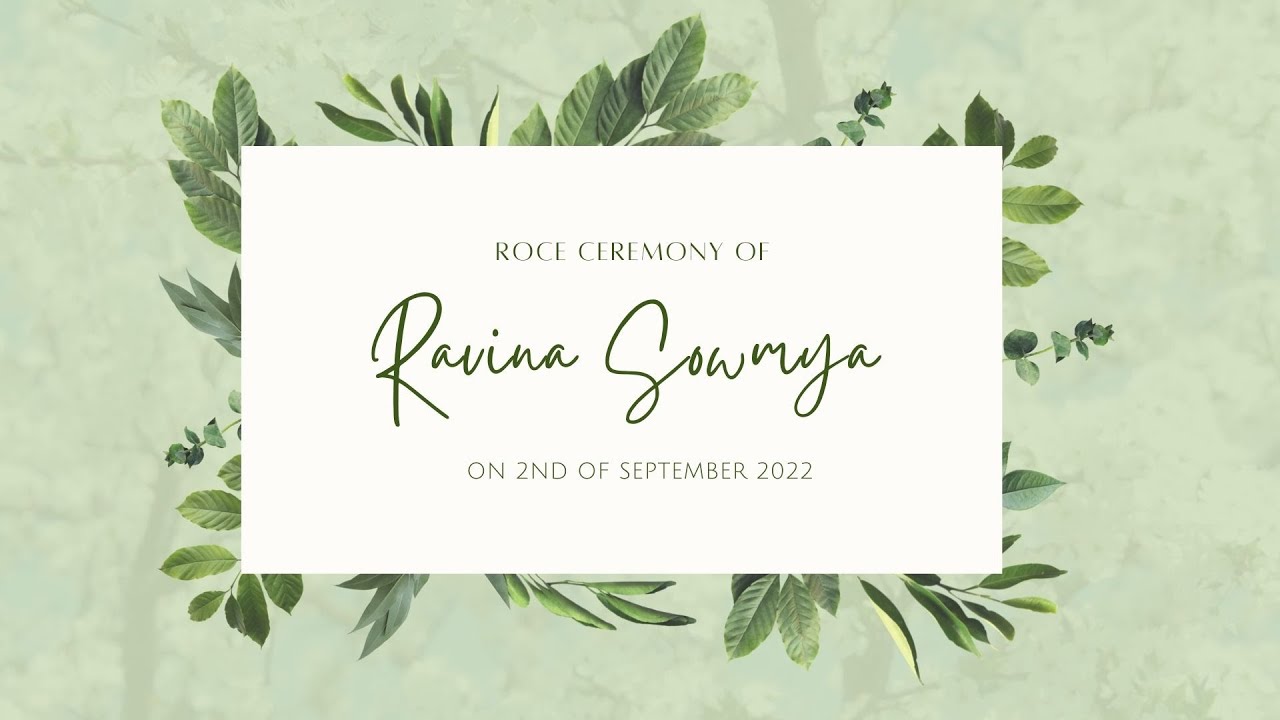 Roce Ceremony of Ravina Sowmya | 02.09.2022 (07.00PM)