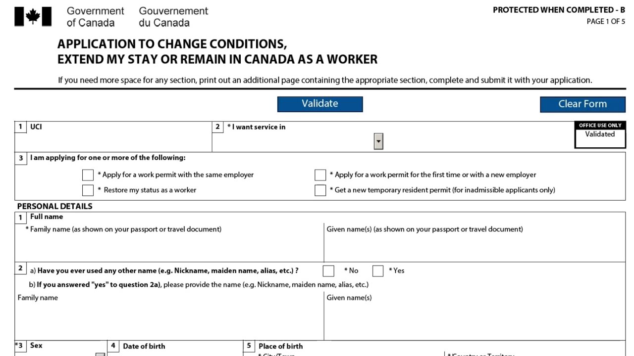 Post graduate work permit application - Application to Change Conditions IMM 5710 -PGWP step by step