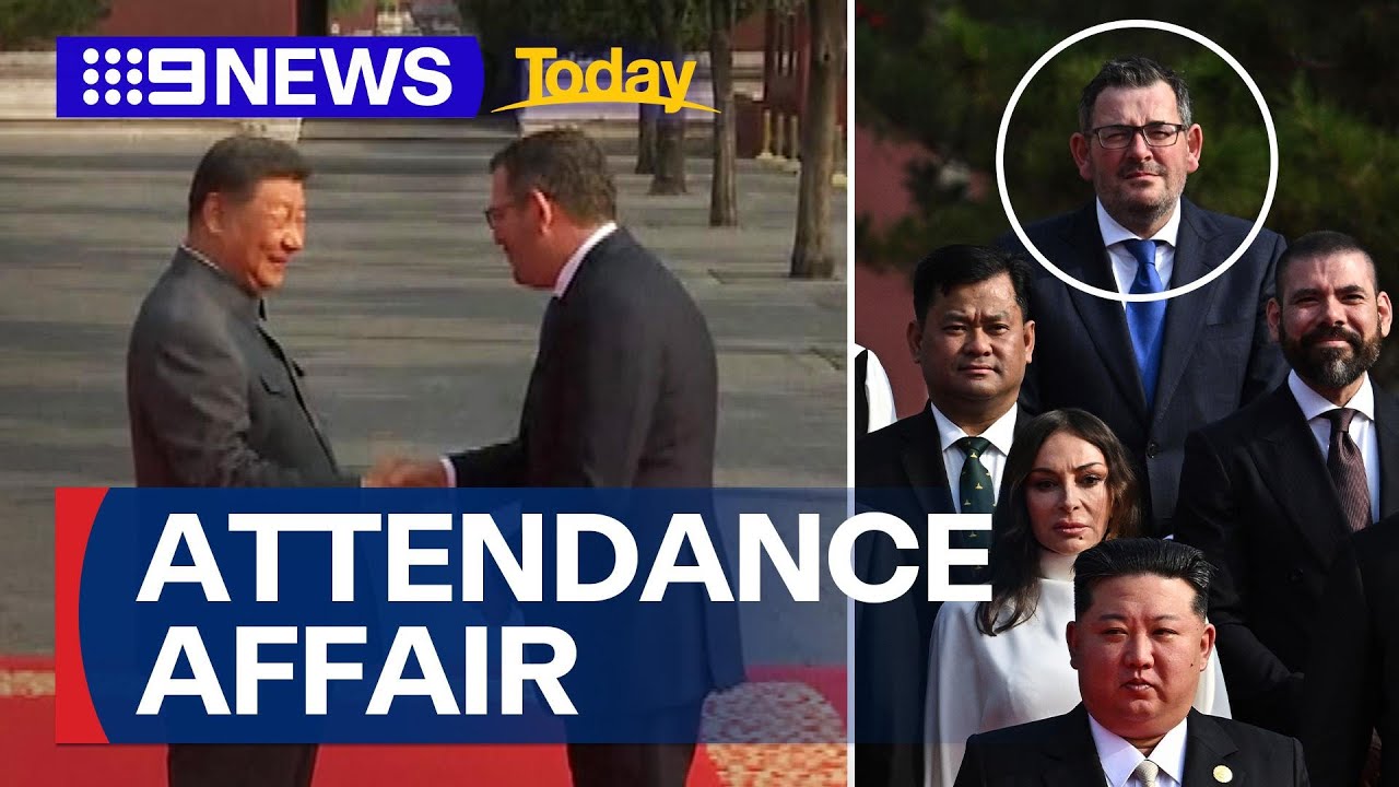 Dan Andrews under fire for appearing at China's military parade | 9 News Australia
