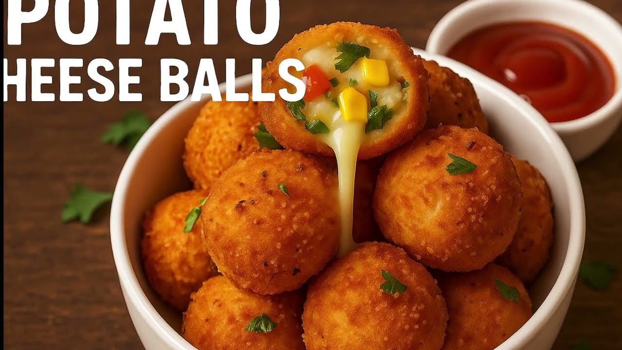 કાફે સ્ટાઇલ પોટેટો ચીઝ બોલ્સ/ Crespy cheese bolls recipe/Easy snack cheese 🧀 bolls recipe 